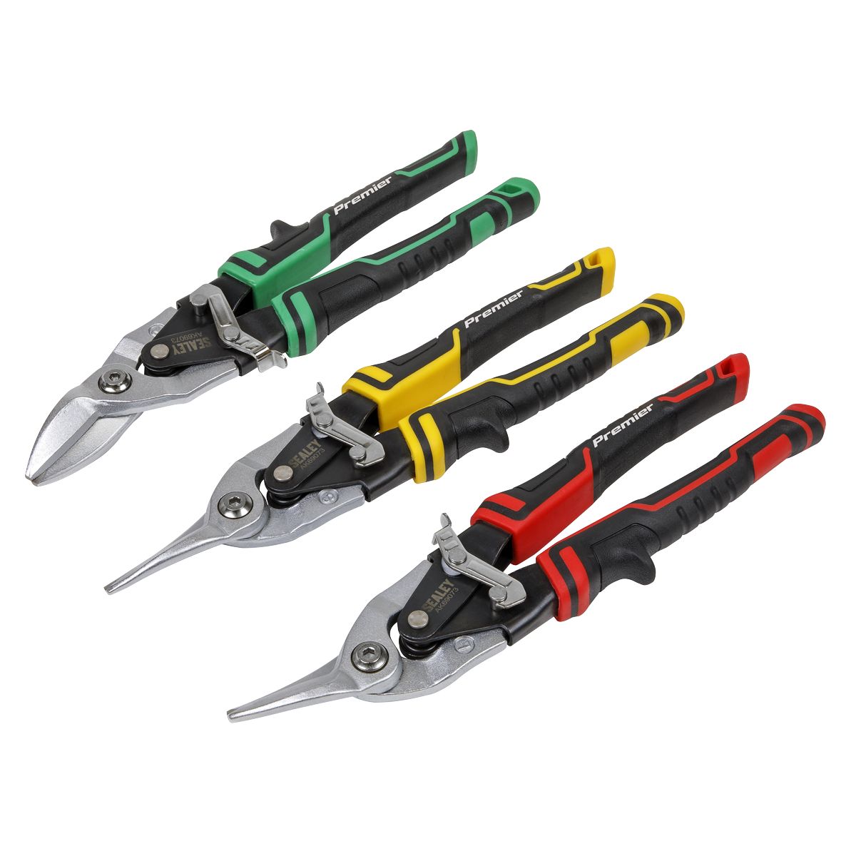 Sealey Premier High Leverage Aviation Tin Snip Set 3pc - Image 1
