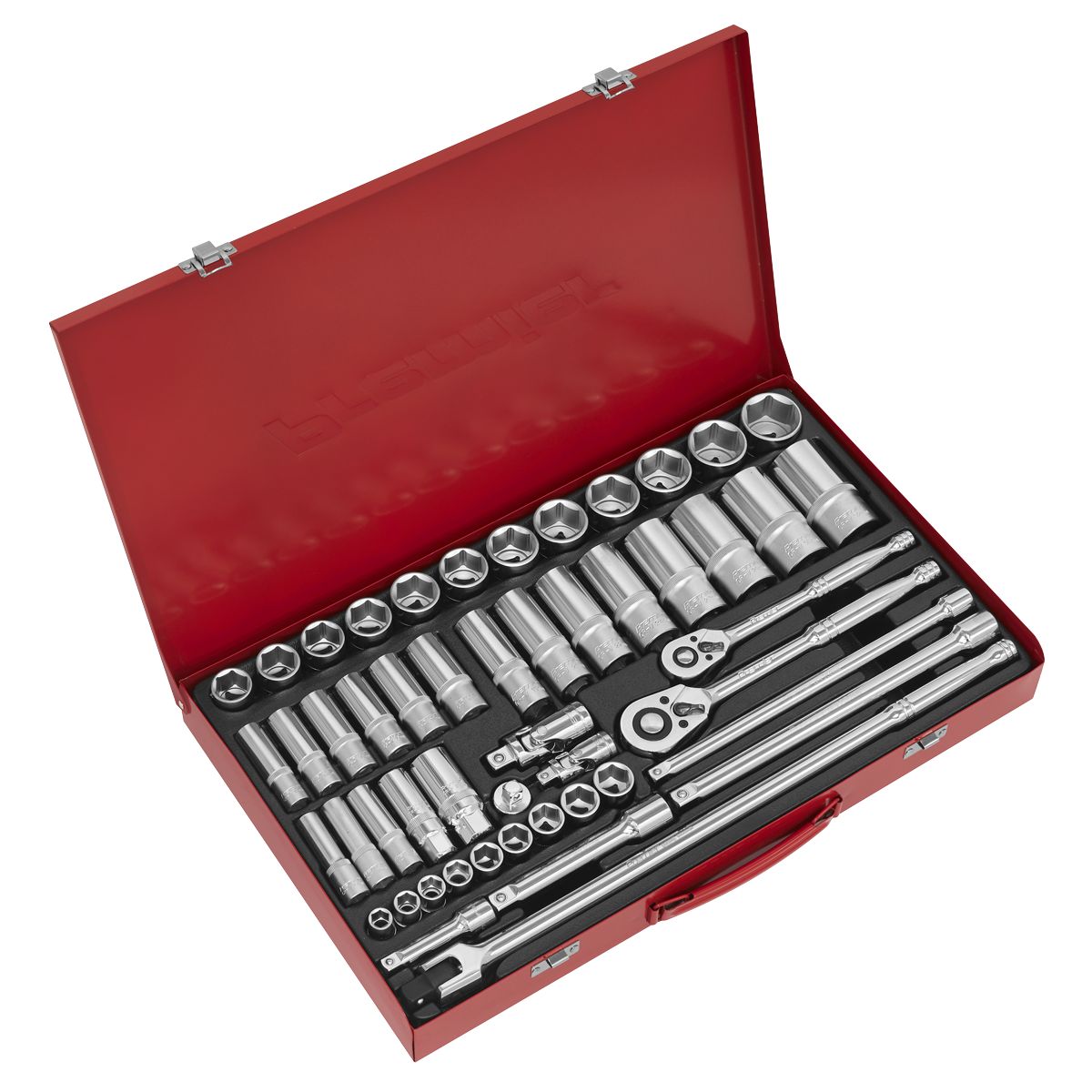 Sealey Premier Socket Set 3/8" & 1/2"Sq Drive 50pc - Image 1