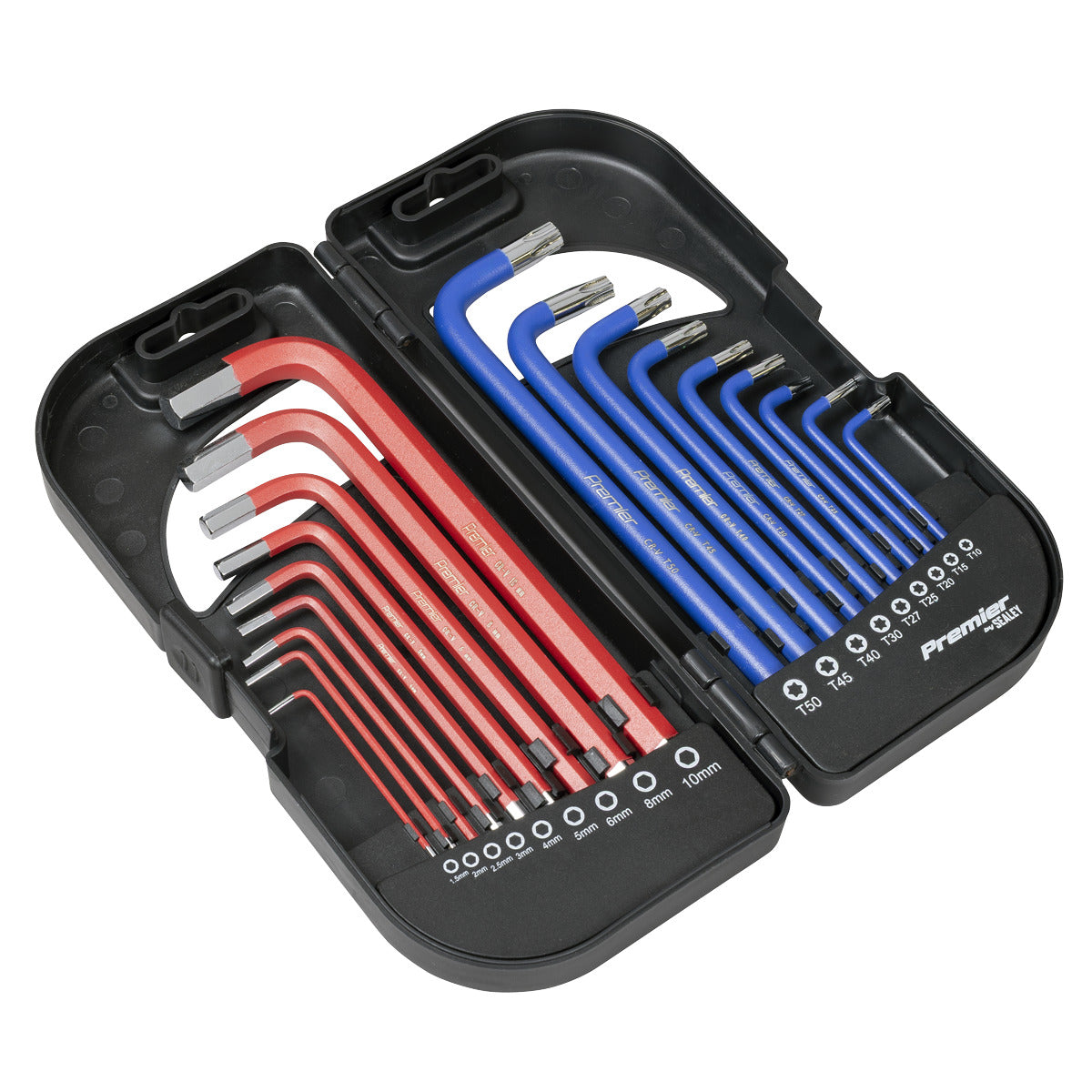 Premier Long Anti-Slip TRX-Star & Ball-End Hex Key Set 18pc AK7176