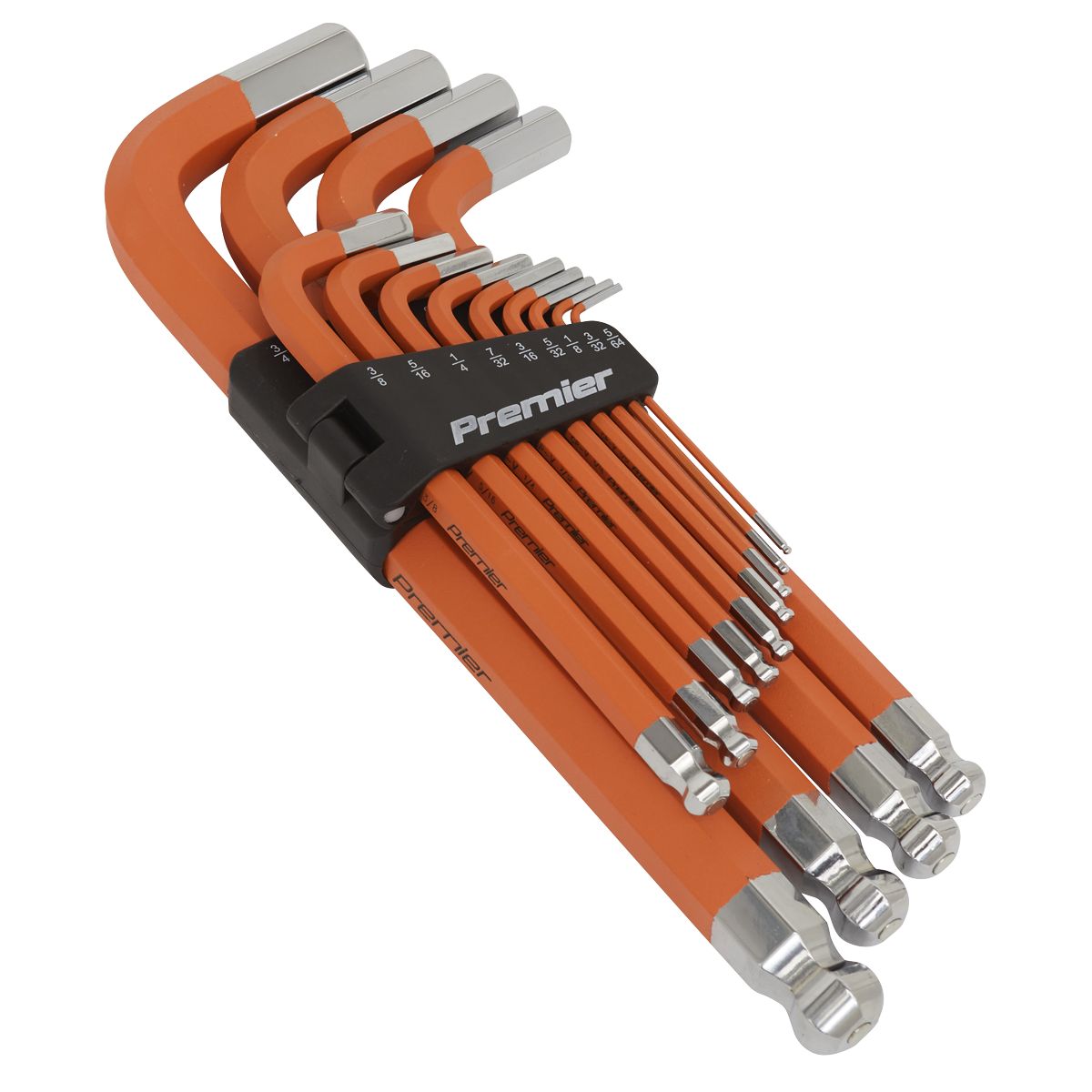 Sealey Premier Imperial Jumbo Anti-Slip Ball-End Hex Key Set 13pc - Image 1