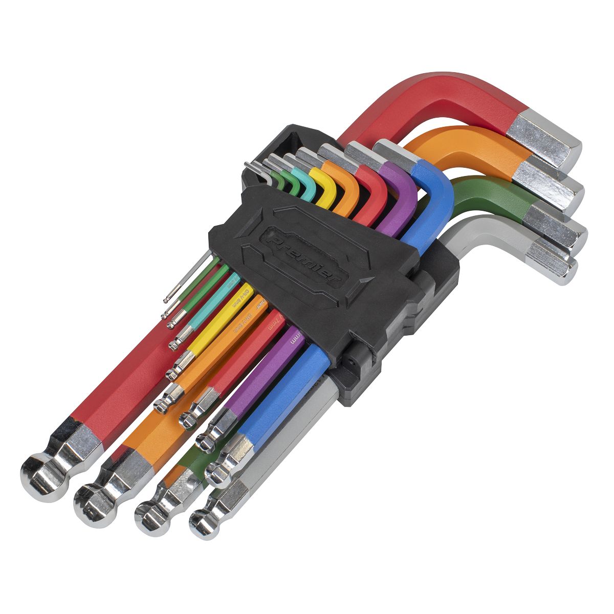 Sealey Premier Jumbo Colour-Coded Anti-Slip Ball-End Hex Key Set 13pc - Image 8