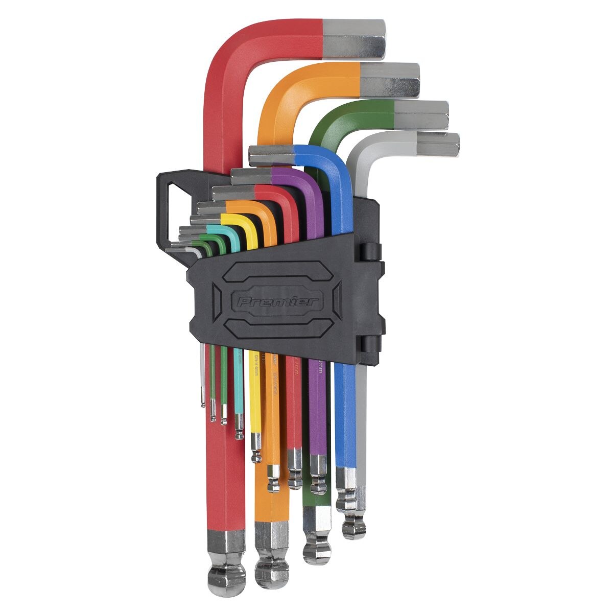 Sealey Premier Jumbo Colour-Coded Anti-Slip Ball-End Hex Key Set 13pc - Image 9
