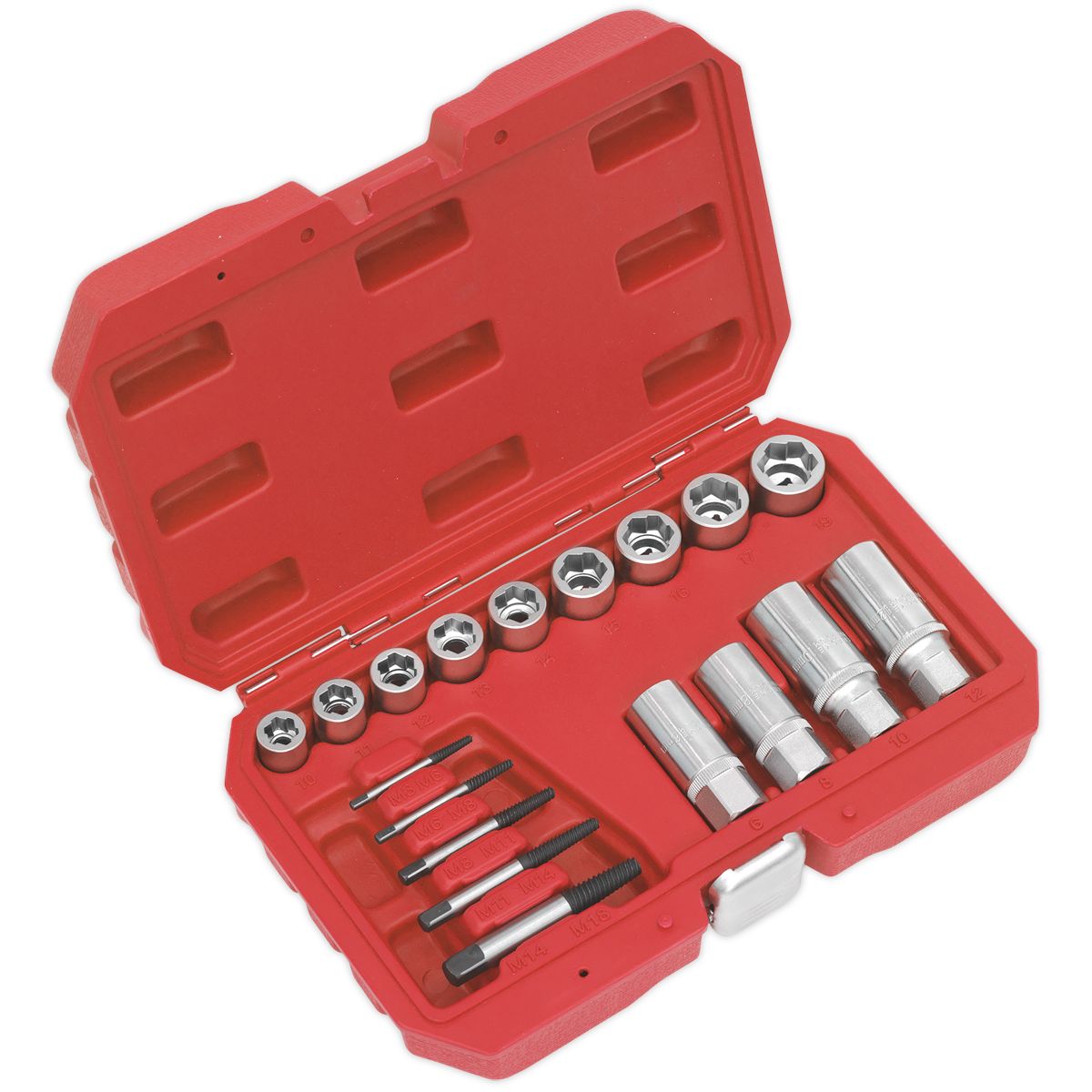 Sealey Premier Bolt, Stud & Screw Extractor Set 18pc - Image 1