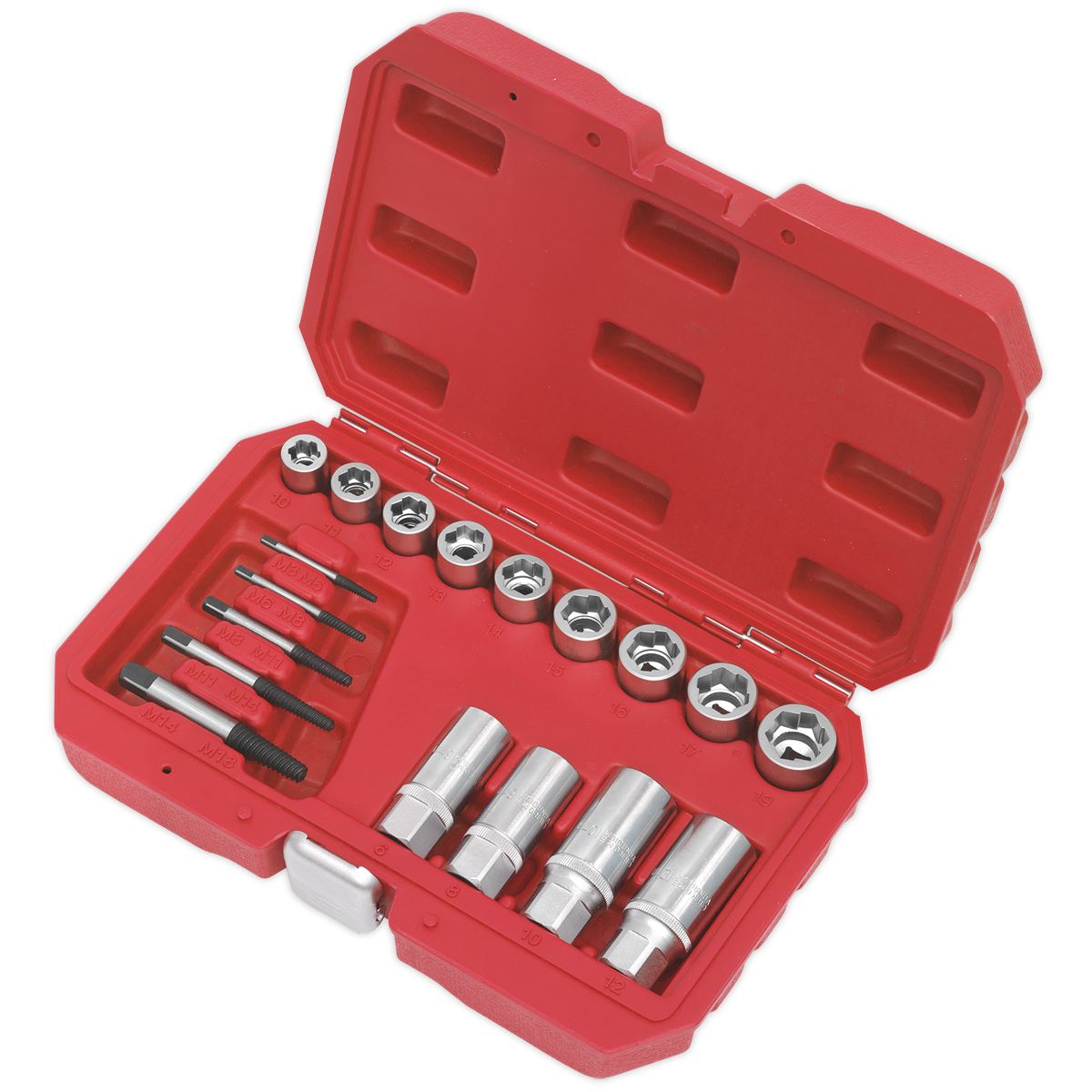Sealey Premier Bolt, Stud & Screw Extractor Set 18pc - Image 2