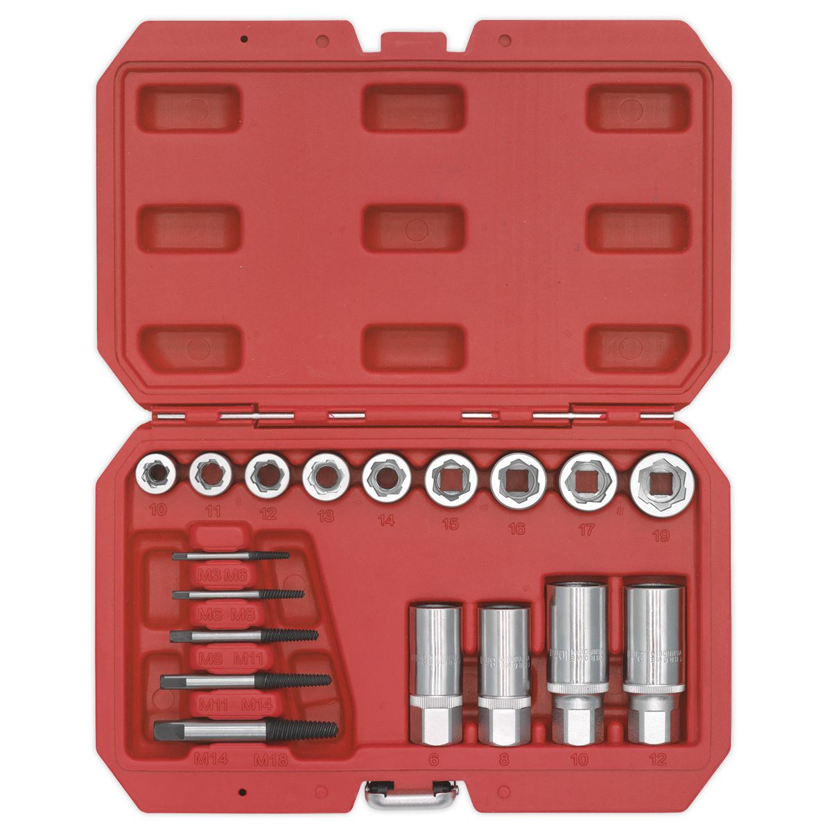 Sealey Premier Bolt, Stud & Screw Extractor Set 18pc - Image 3