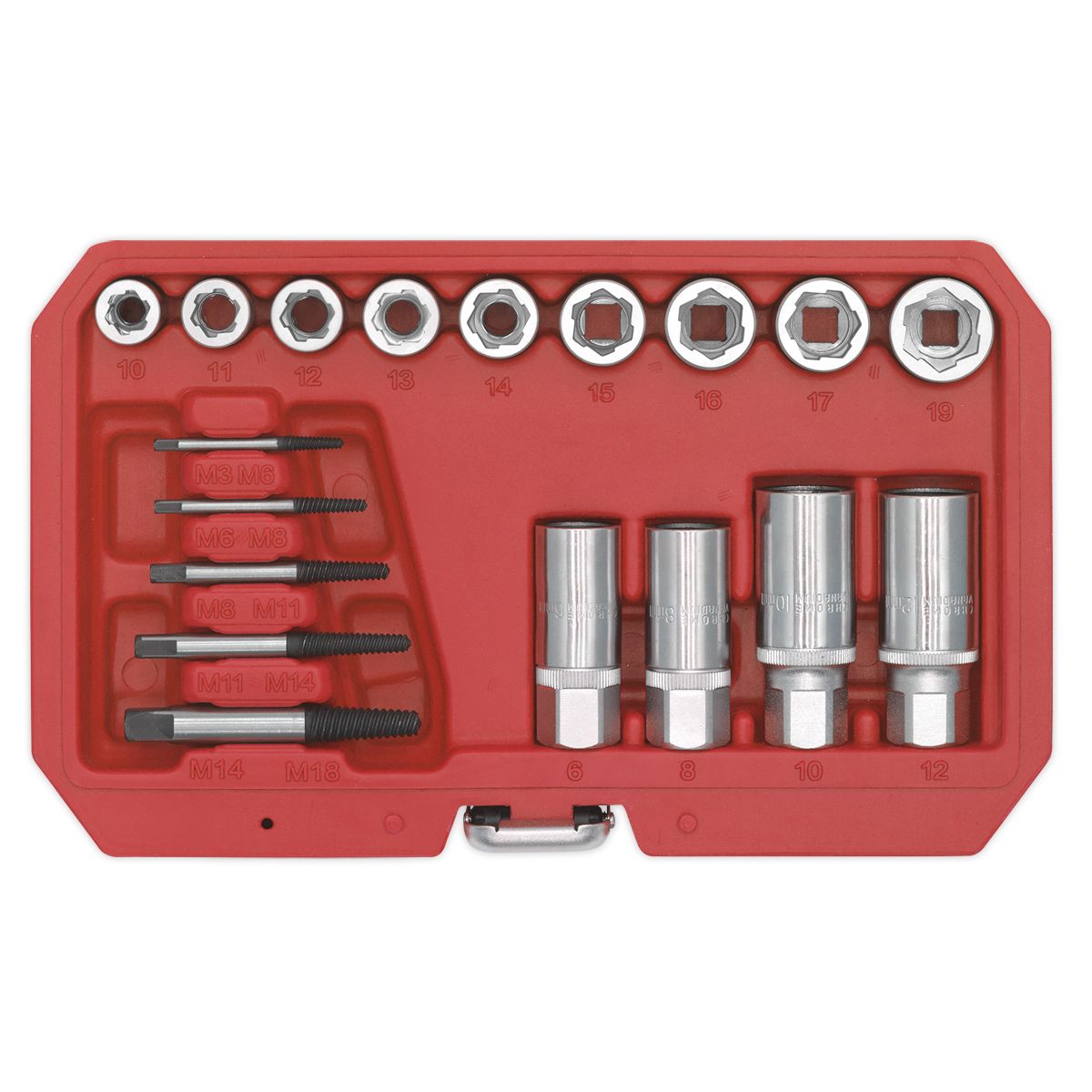 Sealey Premier Bolt, Stud & Screw Extractor Set 18pc - Image 6