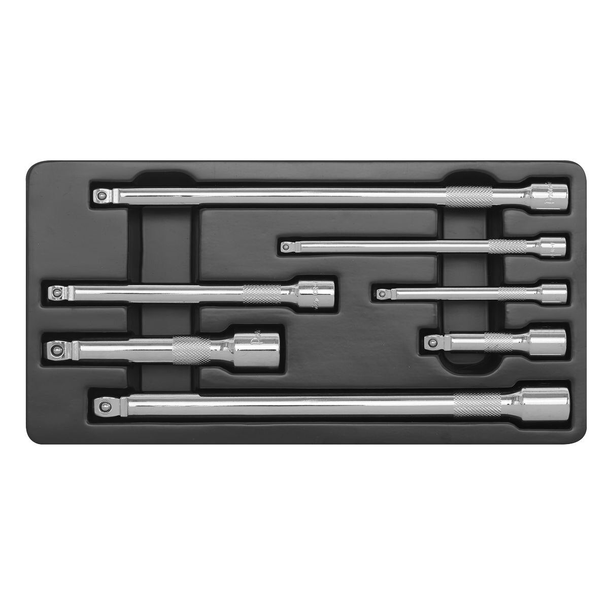 Sealey Premier Wobble/Rigid Extension Bar Set 1/4", 3/8" & 1/2"Sq Drive 7pc - Image 6