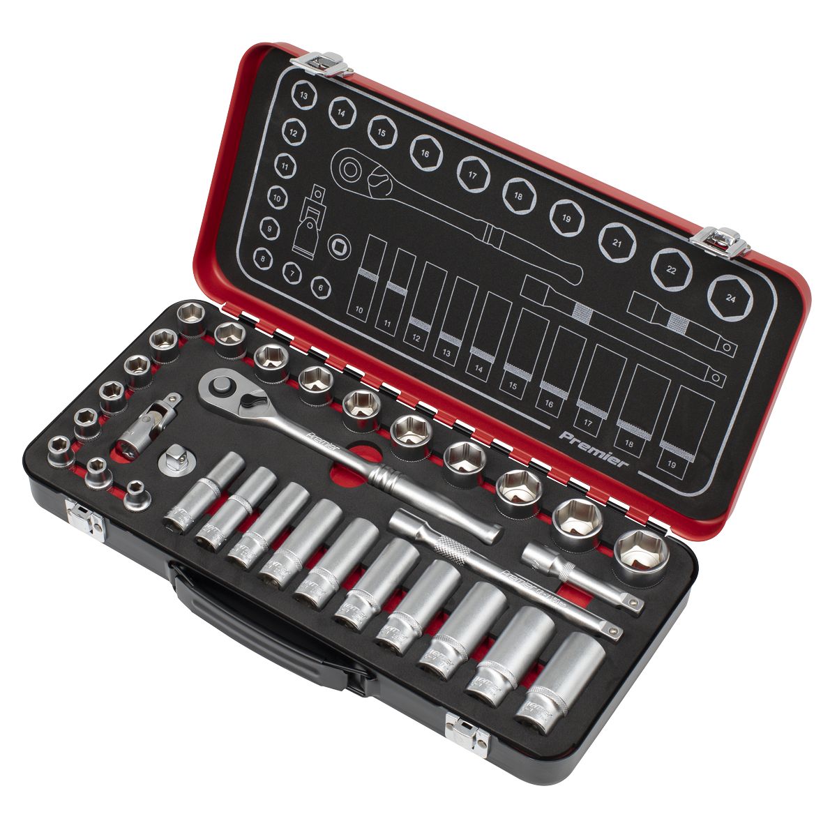 Sealey Premier Platinum Socket Set 3/8"Sq Drive 32pc - Image 8