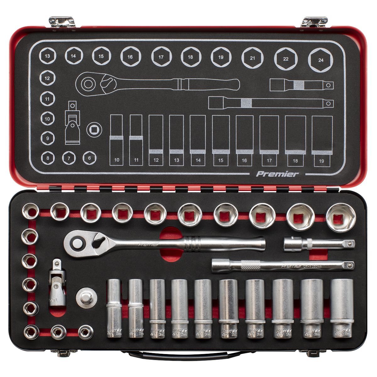 Sealey Premier Platinum Socket Set 3/8"Sq Drive 32pc - Image 9