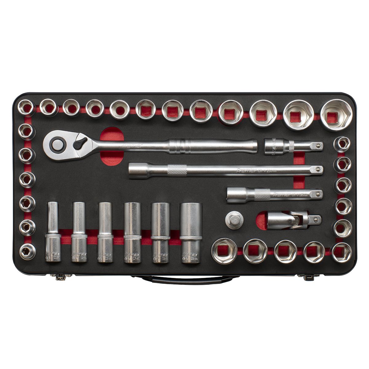 Sealey Premier Platinum Metric/Imperial Socket Set 1/2"Sq Drive 40pc - Image 3