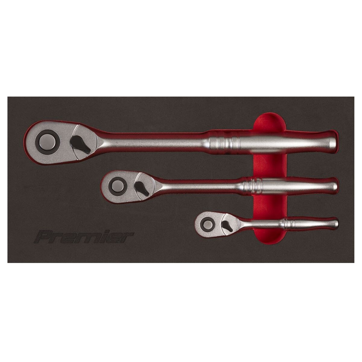 Sealey Premier Platinum Pear-Head Ratchet Wrench Set with Flip Reverse 3pc - Image 3