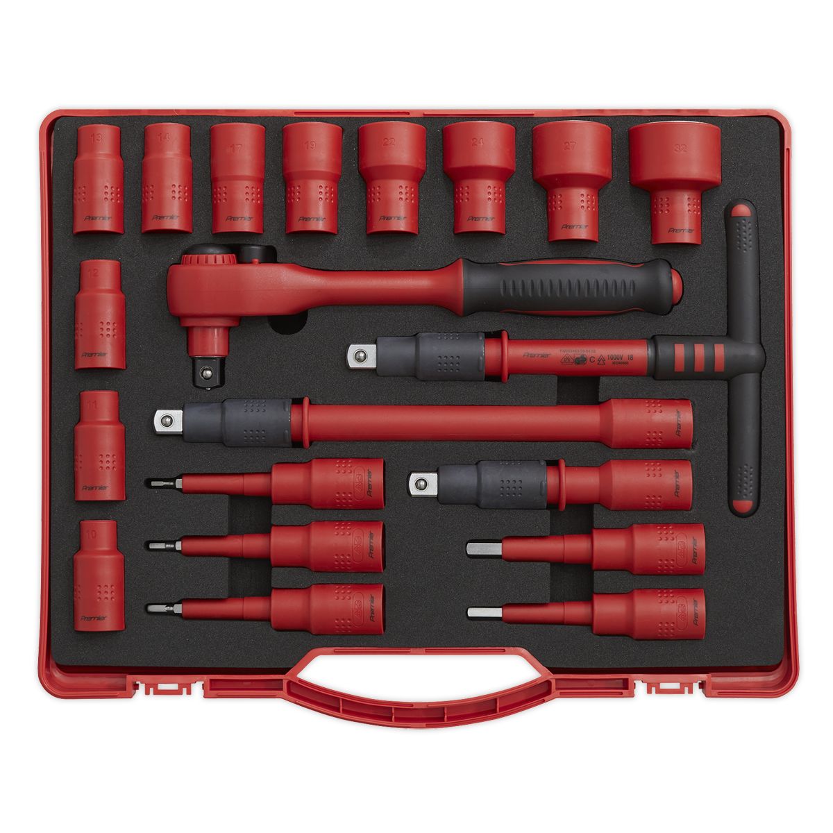 Sealey Premier Insulated Socket Set 1/2"Sq Drive 20pc - VDE Approved - Image 3