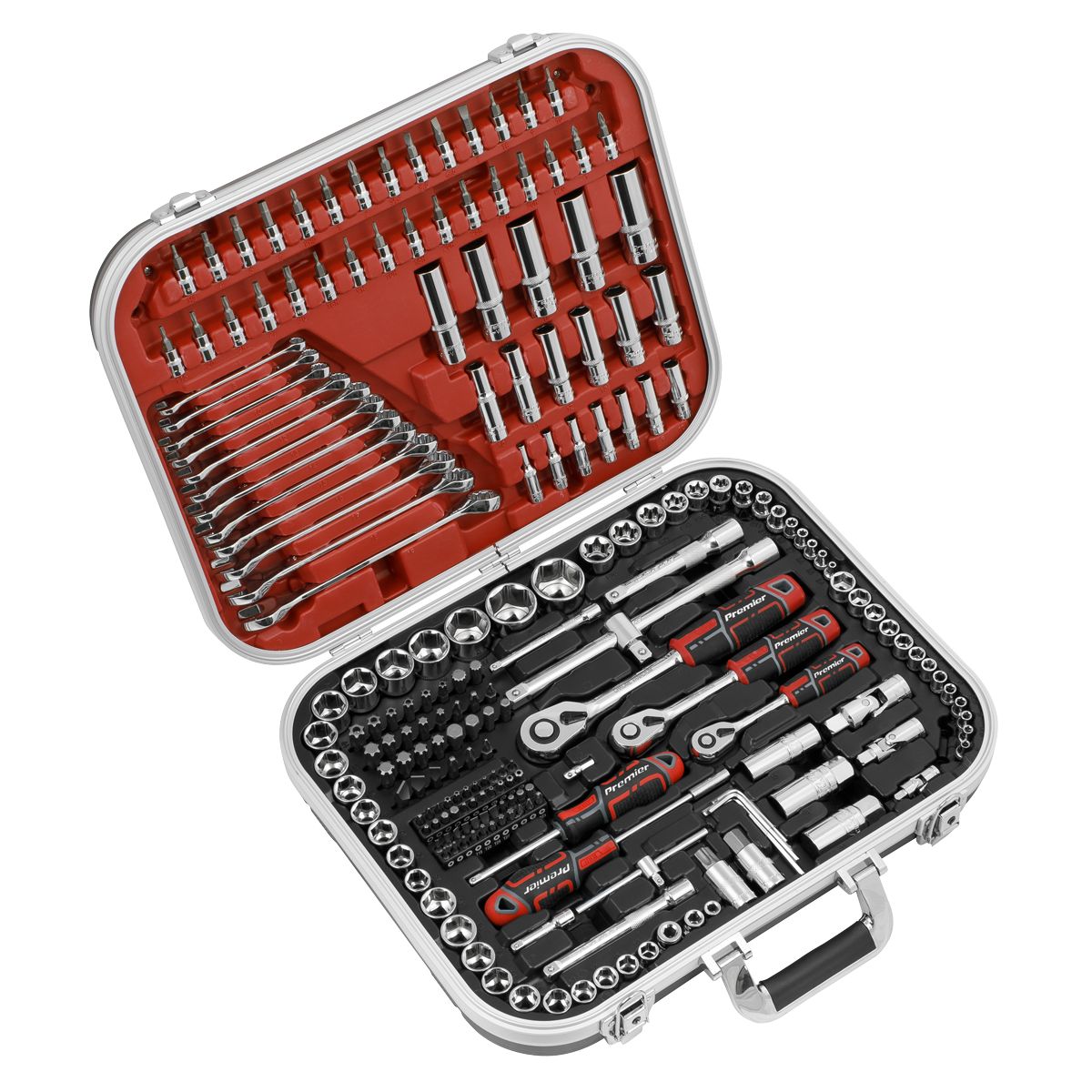 Sealey Premier Socket Set 1/4", 3/8" & 1/2"Sq Drive 216pc - Image 1