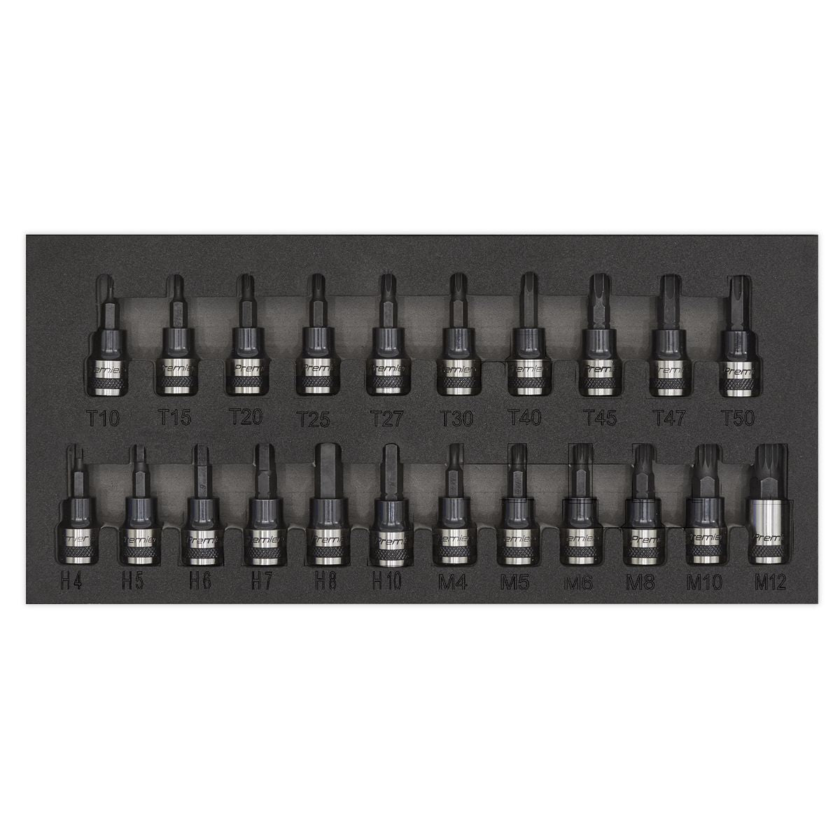 Sealey Premier Black TRX-Star*/Hex/Spline Socket Bit Set 3/8"Sq Drive 22pc - Image 5
