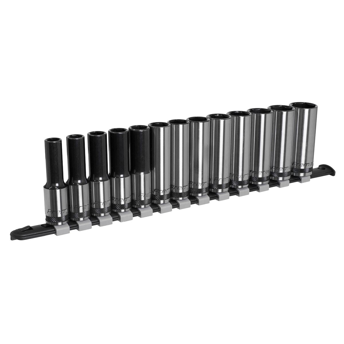 Sealey Premier Black Deep Socket Set 1/2"Sq Drive 13pc - Image 1