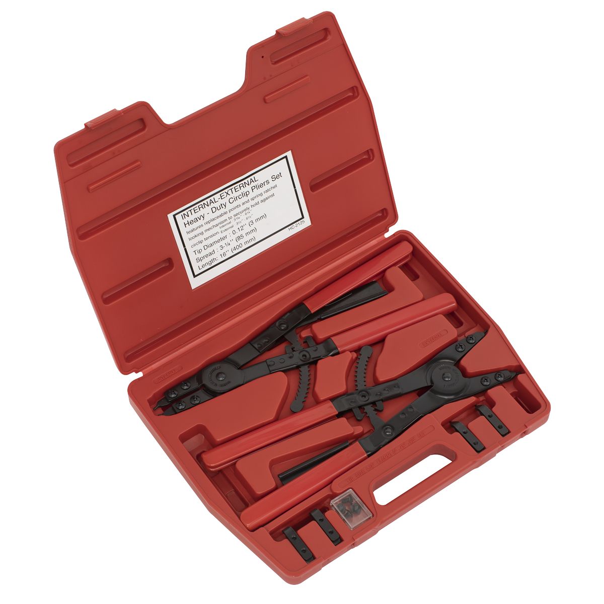 Sealey Premier Heavy-Duty Circlip Pliers Set Internal/External 400mm - Image 1
