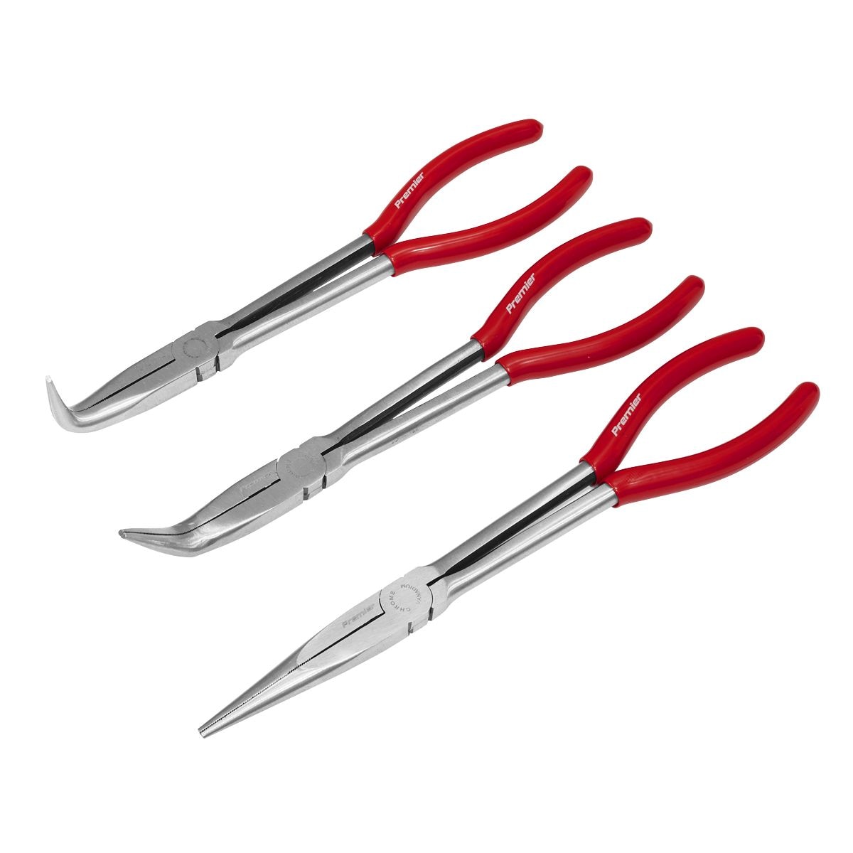Sealey Premier Needle Nose Pliers Set 280mm 3pc - Image 1