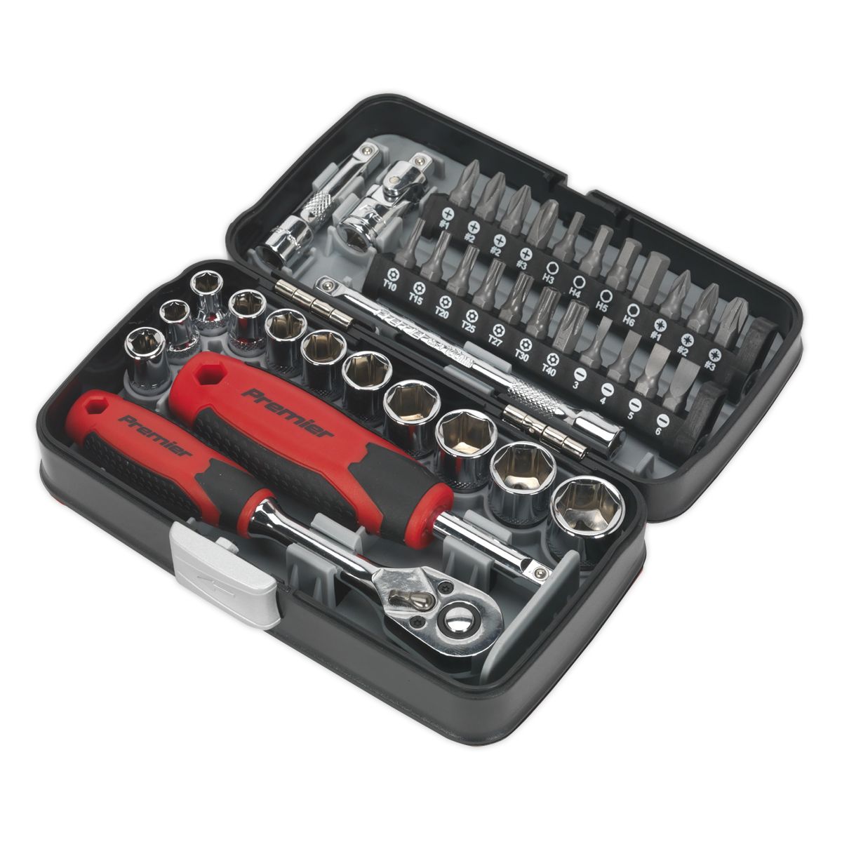 Sealey Premier Socket & Bit Set 1/4"Sq Drive 38pc - Image 2