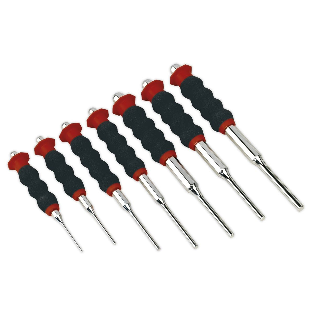 Sealey Premier Sheathed Parallel Pin Punch Set 2-8mm 7pc - Image 1