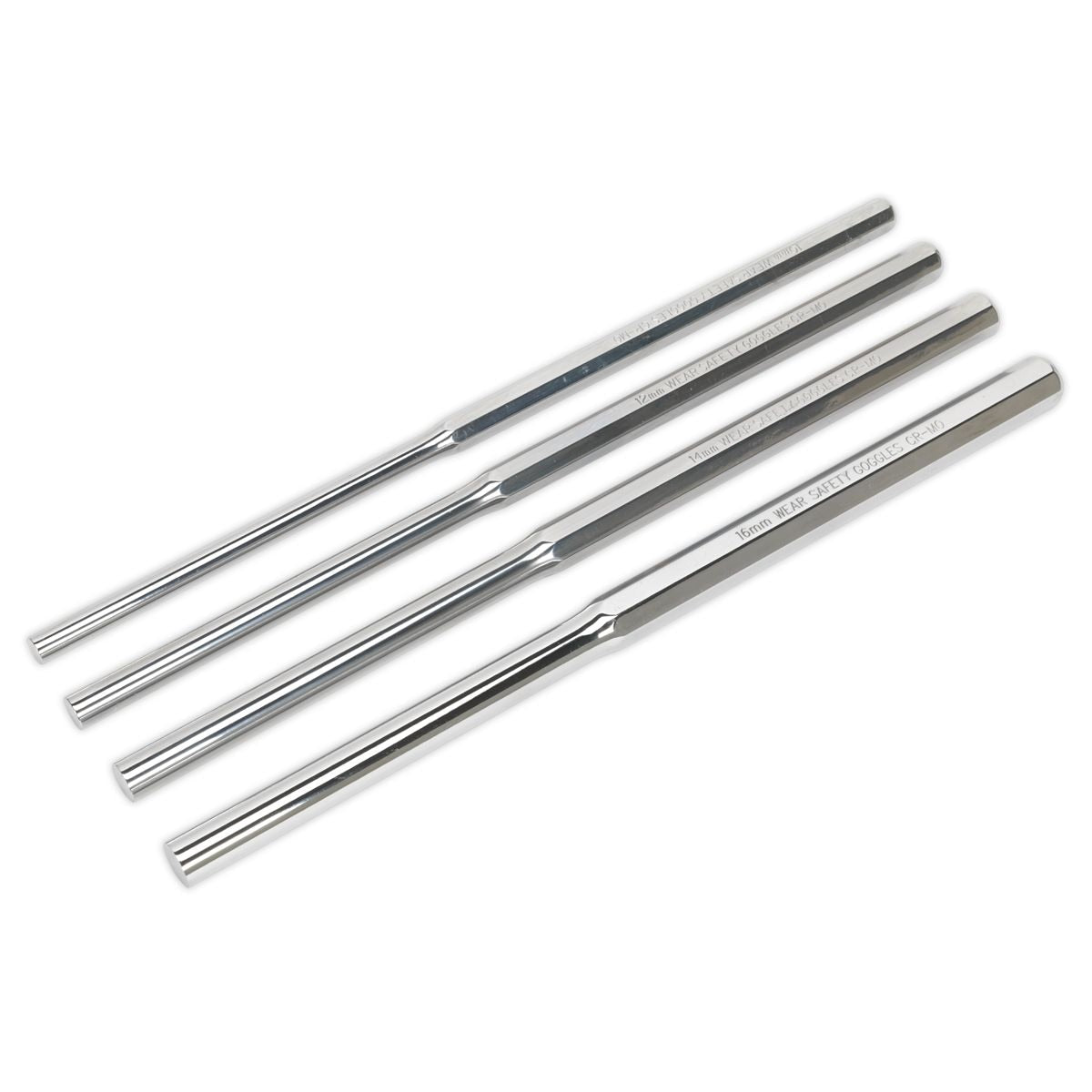 Sealey Premier Extra-Long Parallel Pin Punch Set 4pc - Image 1