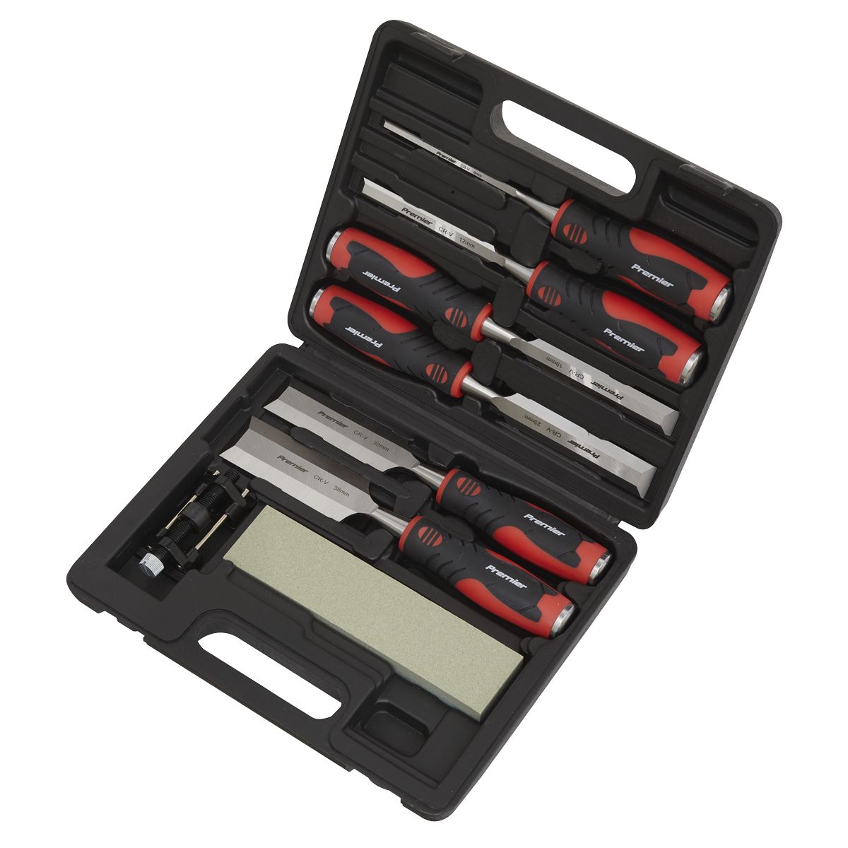 Sealey Premier Hammer-Thru Wood Chisel 8pc Set - Image 3