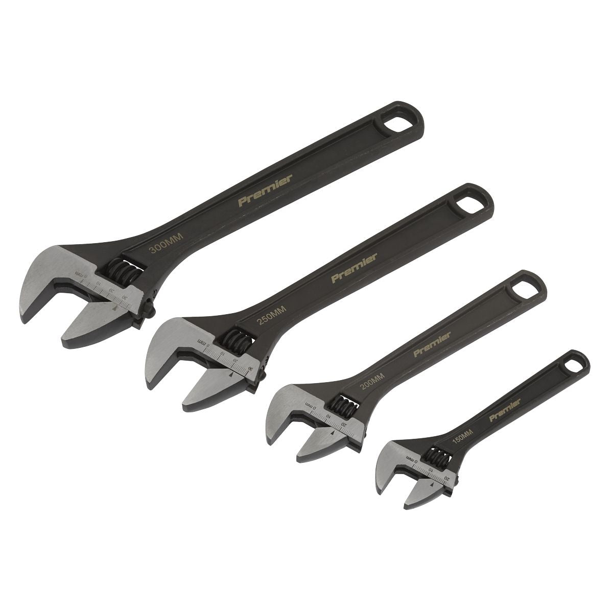 Sealey Premier Adjustable Wrench Set 4pc - Image 1