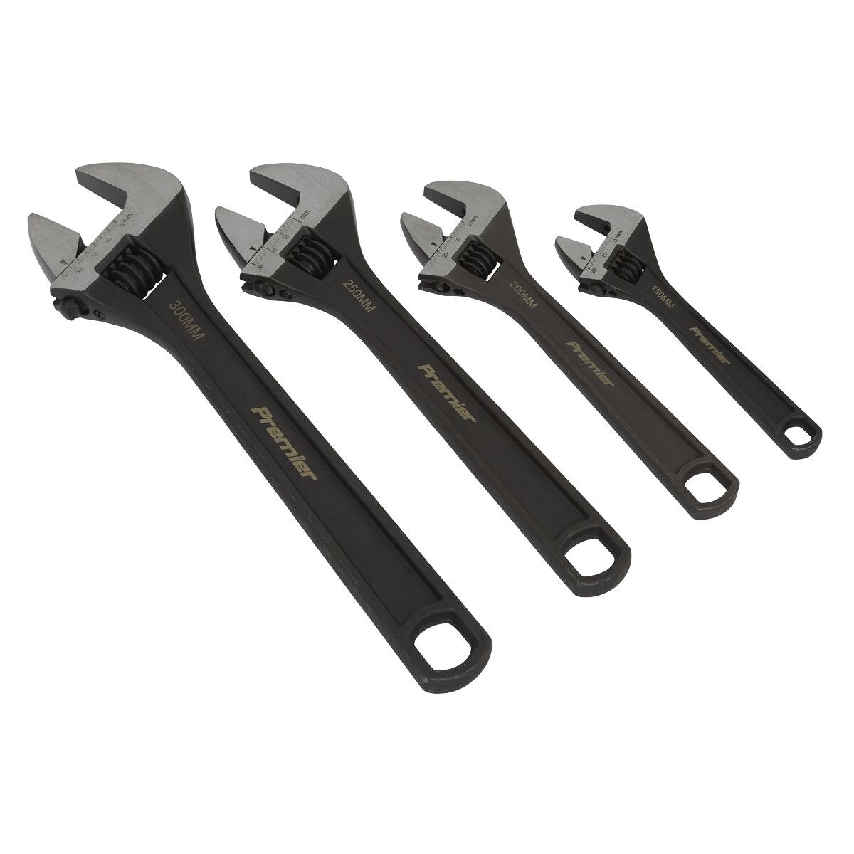 Sealey Premier Adjustable Wrench Set 4pc - Image 3