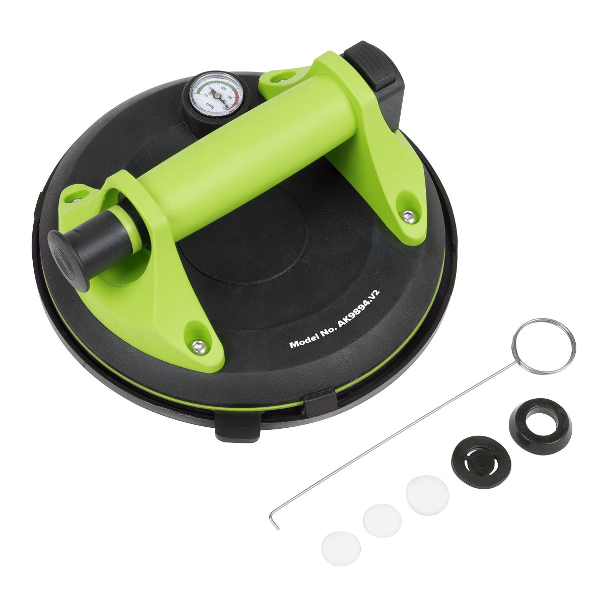 Sealey Heavy Lift Suction Cup with Vacuum Grip Pressure Gauge AK9894