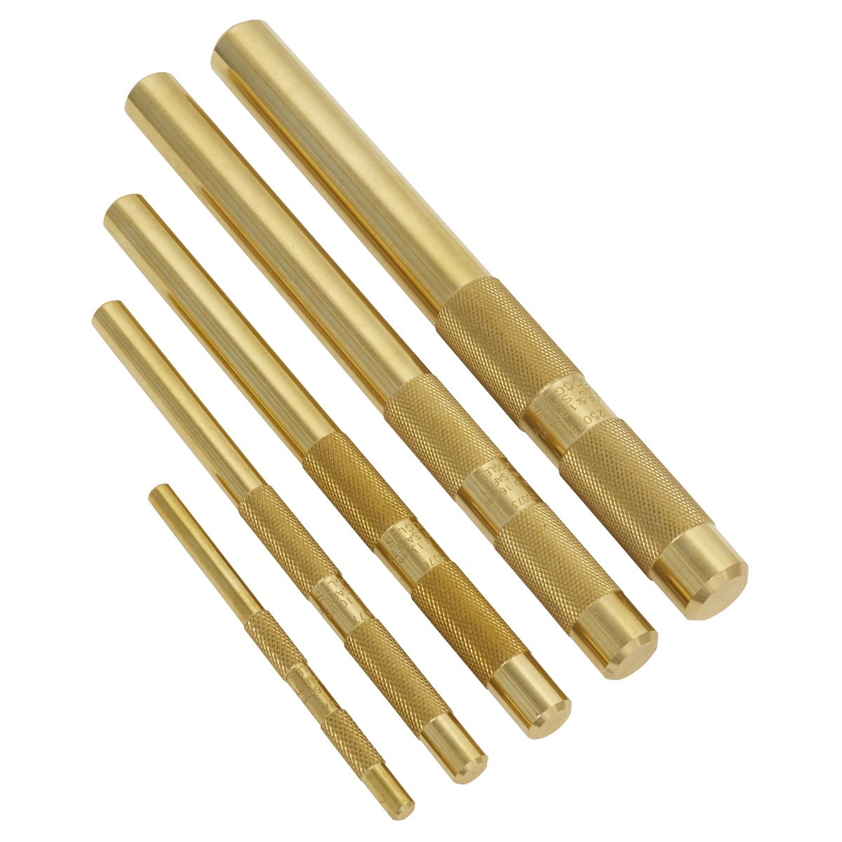 Sealey Brass Punch Set 5pc - Image 2
