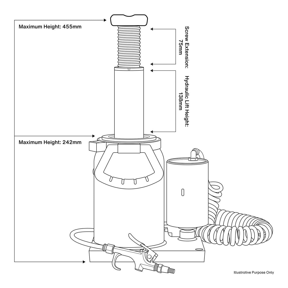 Sealey Premier Manual/Air Hydraulic Bottle Jack 30 Tonne - Image 9