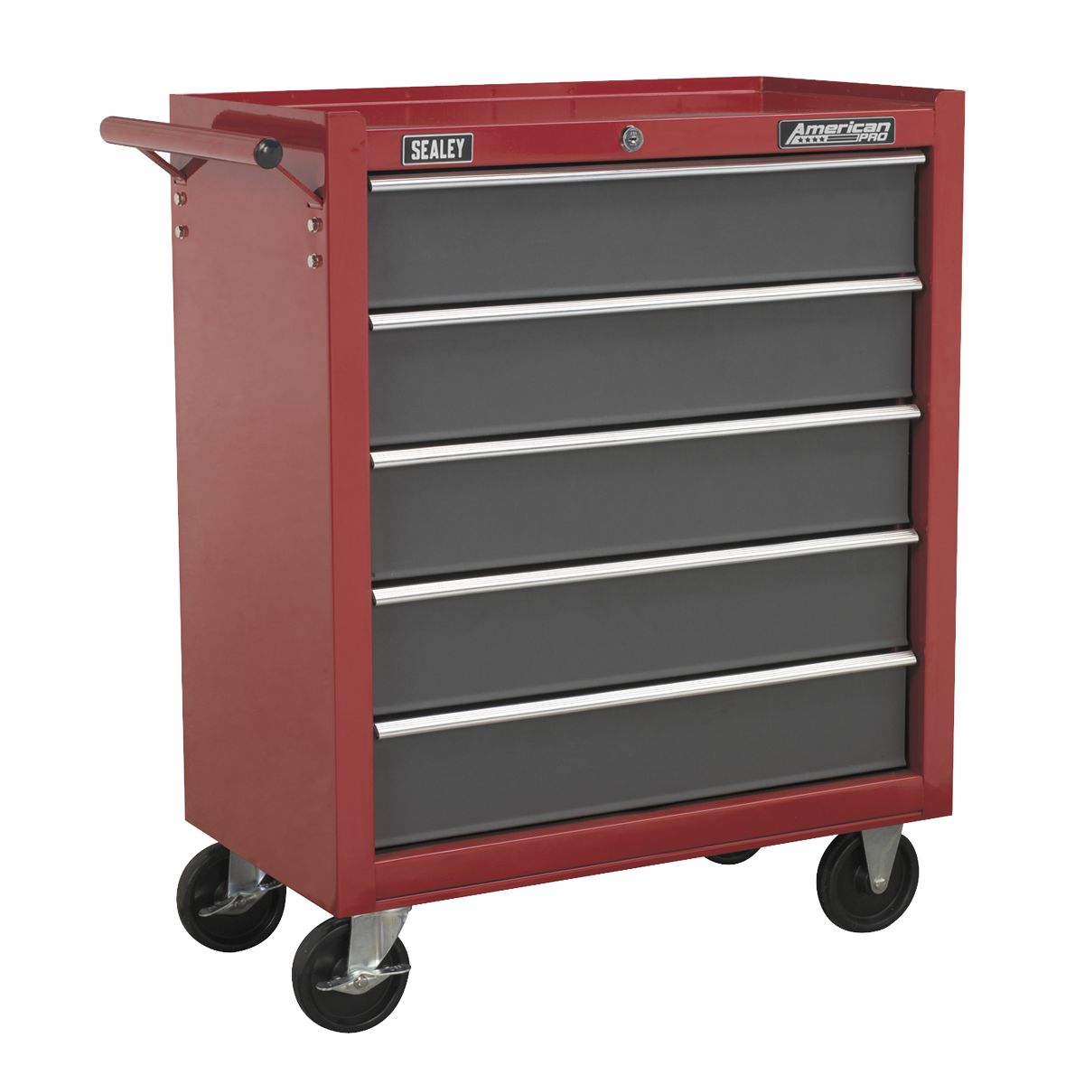 Sealey American PRO Rollcab 5 Drawer - Red/Grey - Image 1