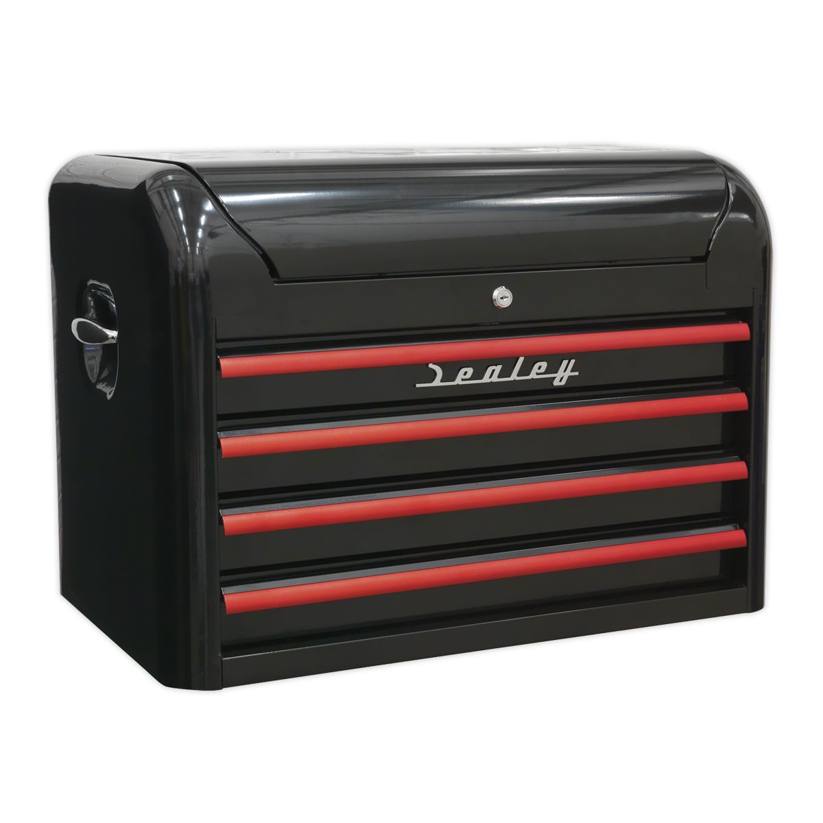 Sealey Premier Retro Style Topchest 4 Drawer - Black with Red Anodised Drawer Pulls - Image 5