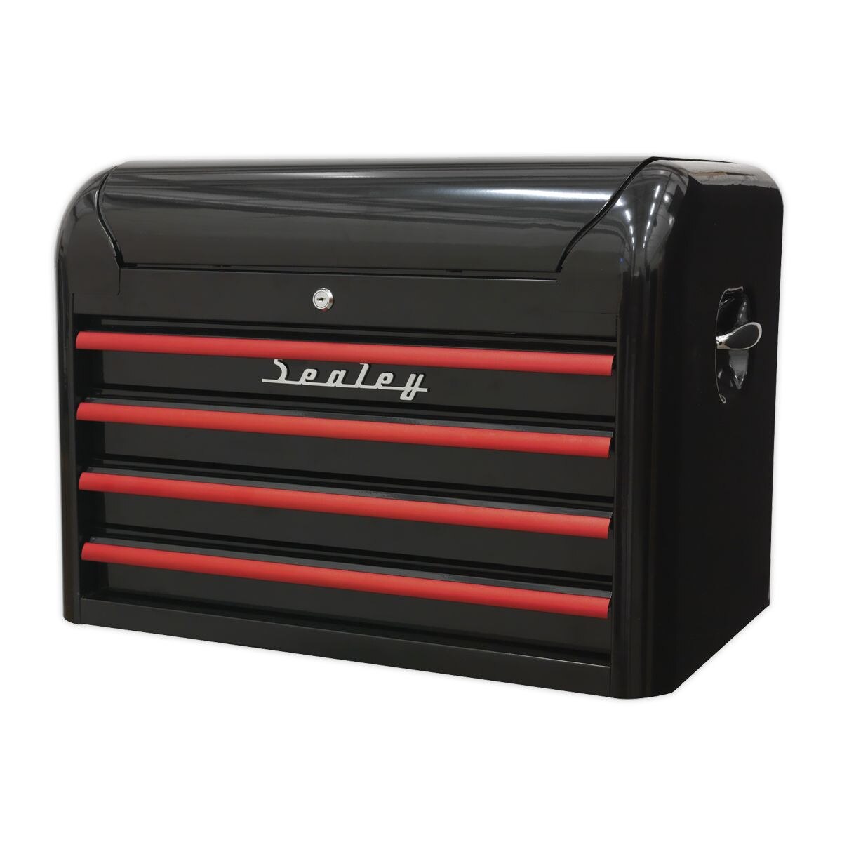Sealey Premier Retro Style Topchest 4 Drawer - Black with Red Anodised Drawer Pulls - Image 6