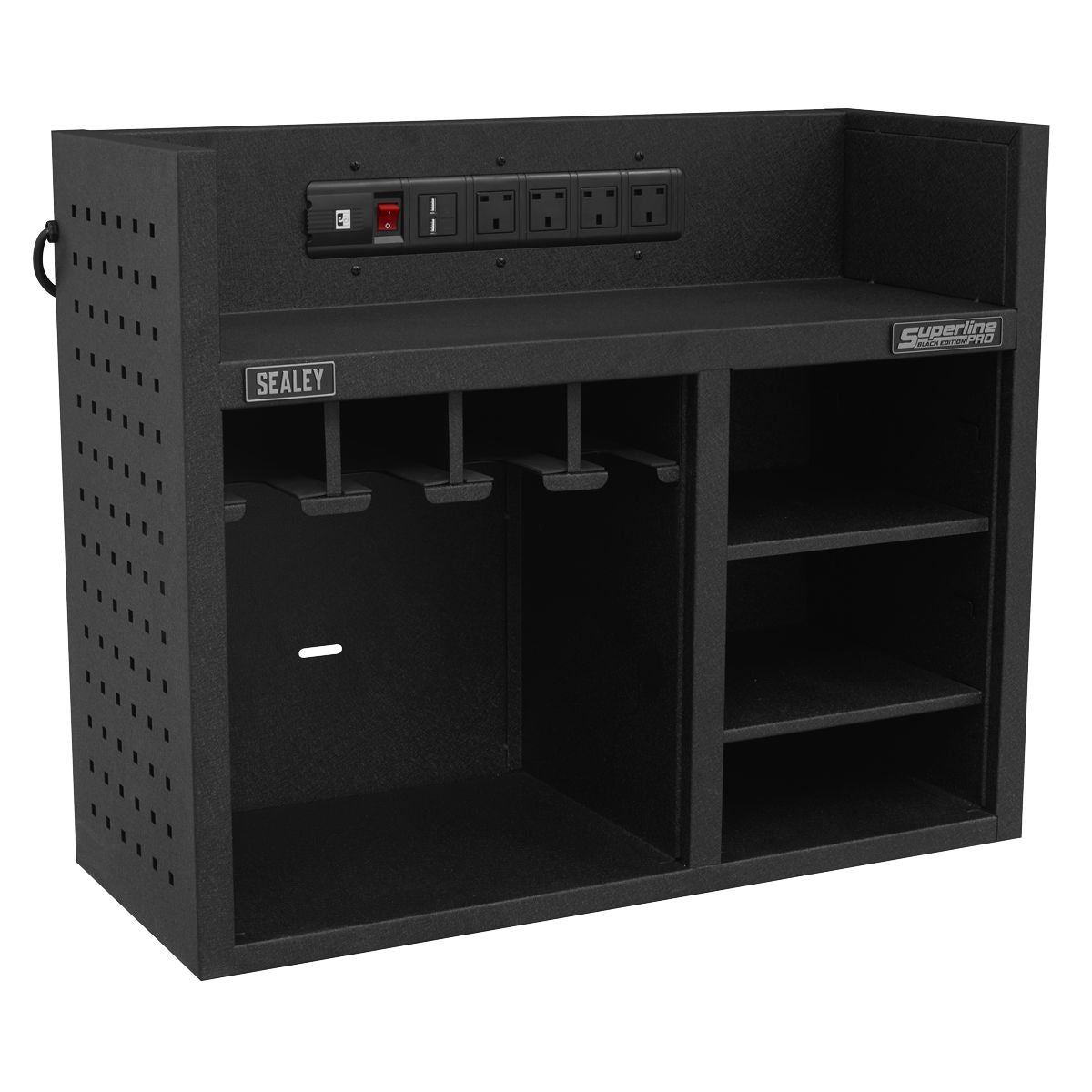 Sealey Superline PRO Power Tool Storage Rack with Power Strip - Image 1