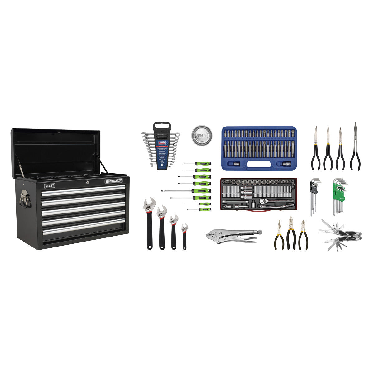 Superline PRO Topchest 5 Drawer with 139pc Tool Kit - Black AP33059BCOMBO