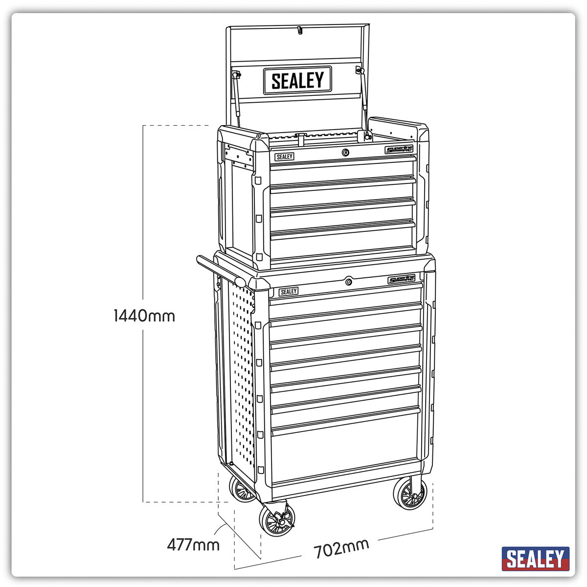 Superline PRO Topchest & Rollcab Combination 11 Drawer AP3411STACK
