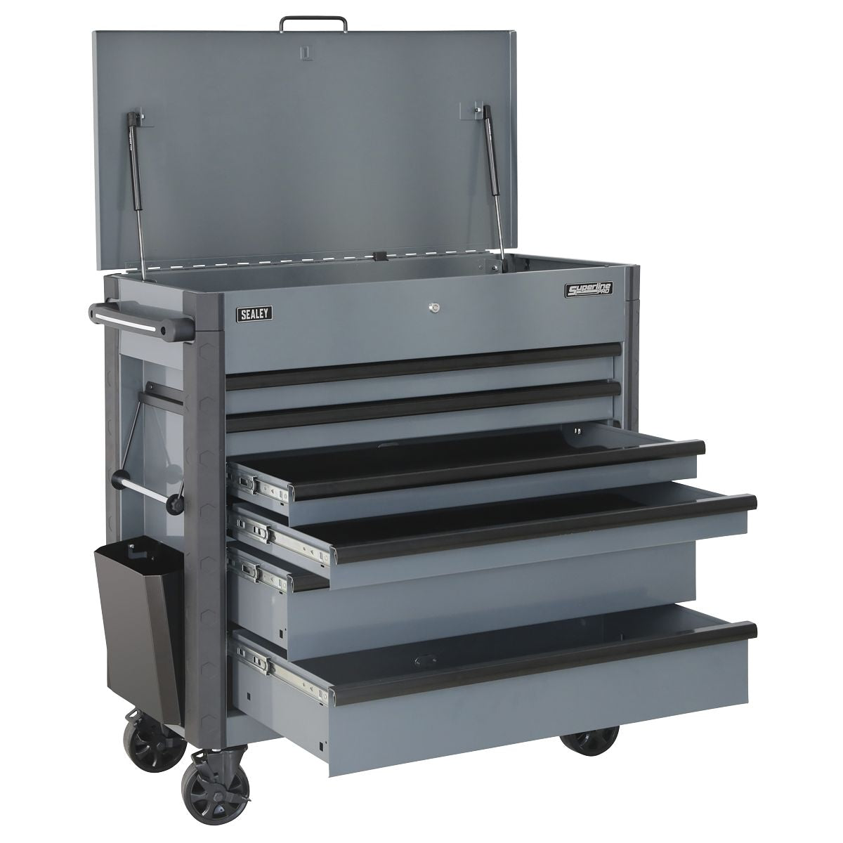 Sealey Tool Trolley 6 Drawer - Grey - Image 3