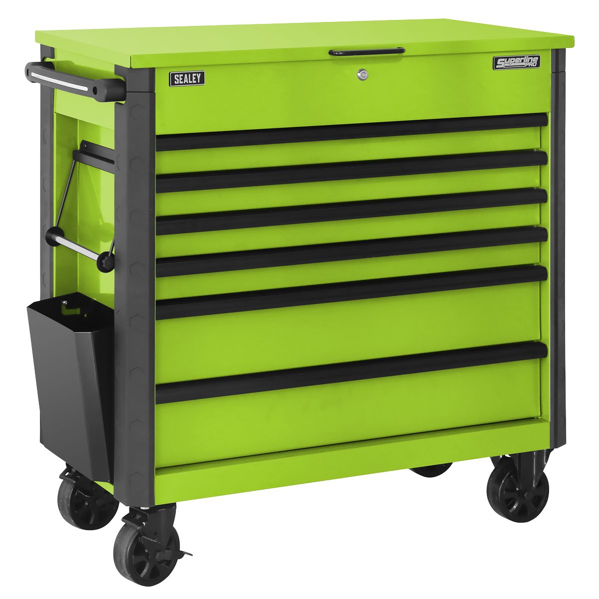 Sealey Tool Trolley 6 Drawer - Green - Image 1