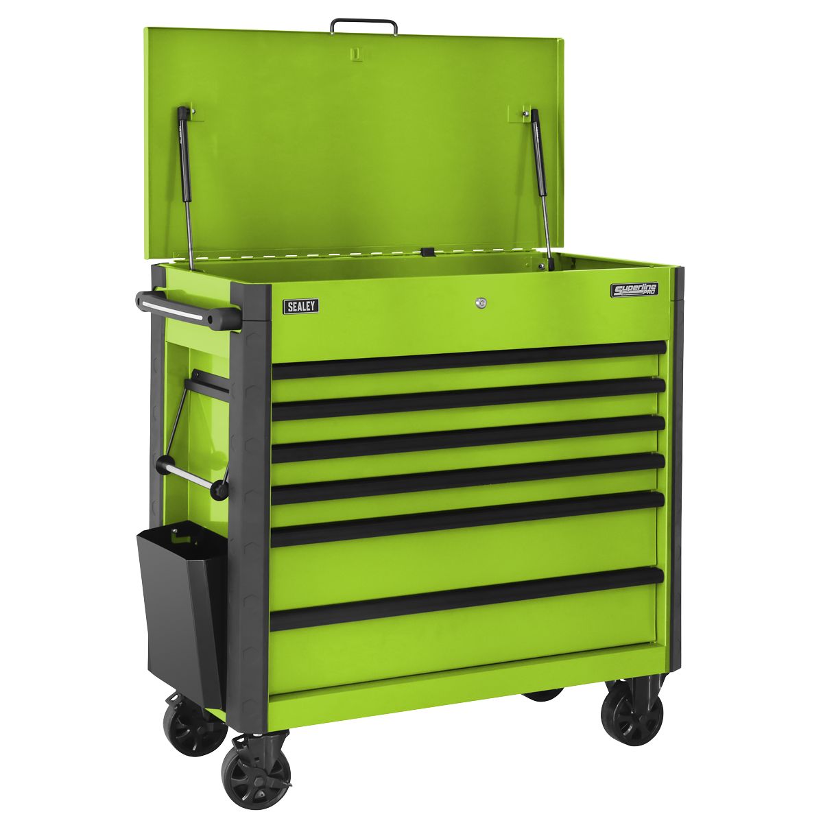 Sealey Tool Trolley 6 Drawer - Green - Image 2
