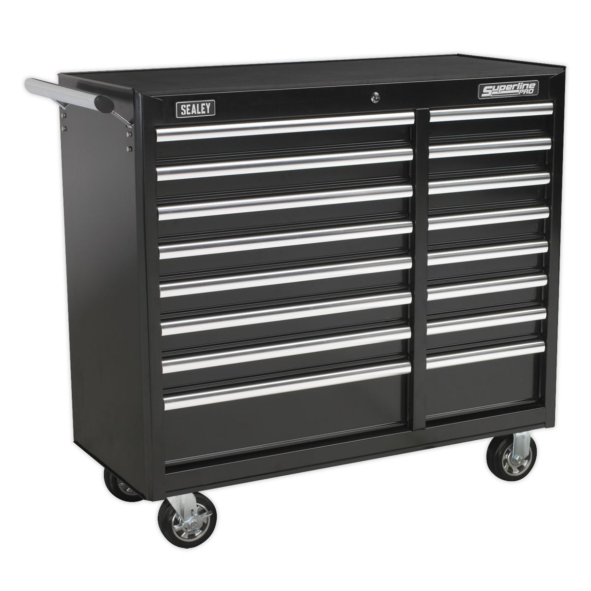 Sealey Superline PRO Heavy-Duty Rollcab 16 Drawer - Black - Image 1