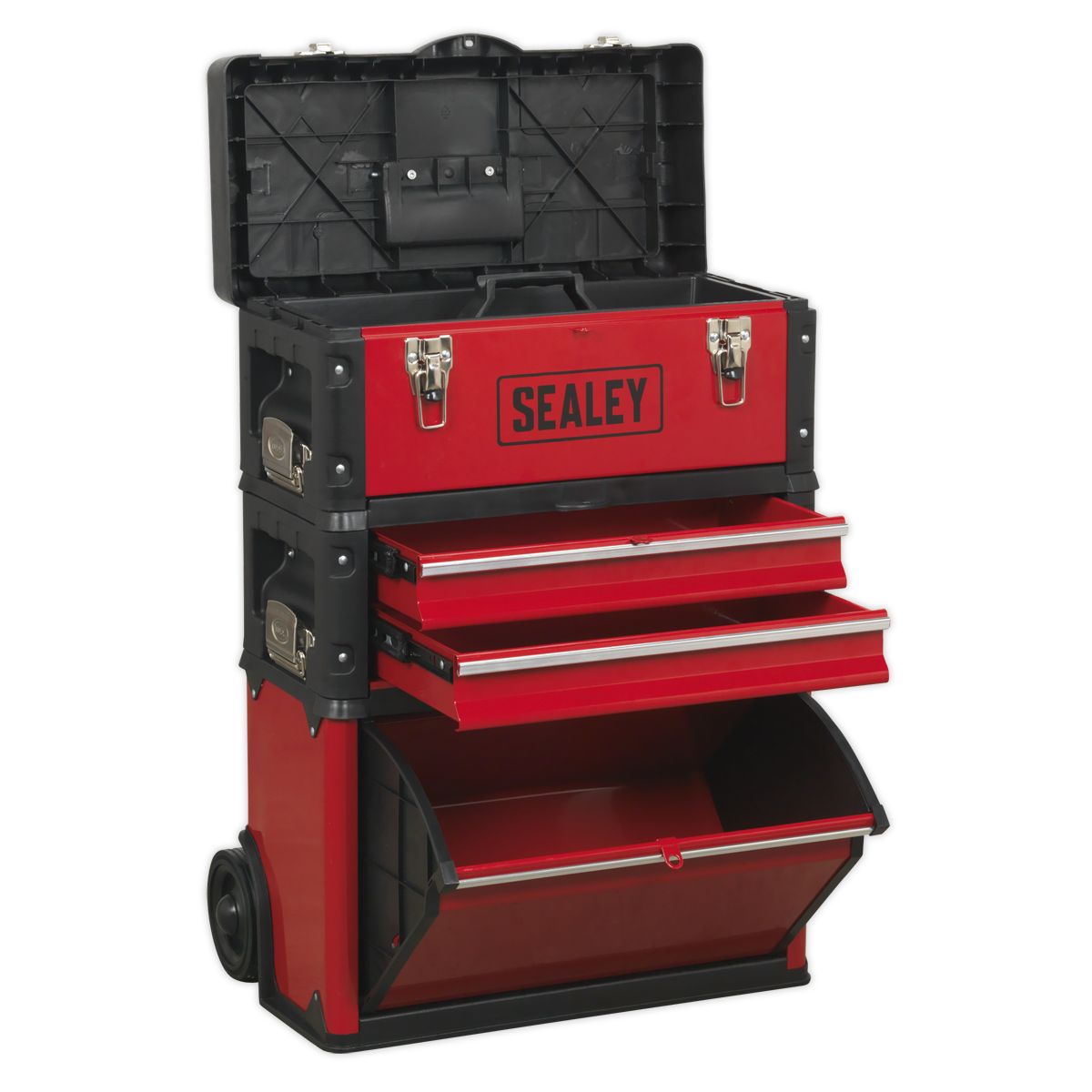 Sealey Mobile Steel/Composite Toolbox - 3 Compartment - Image 3
