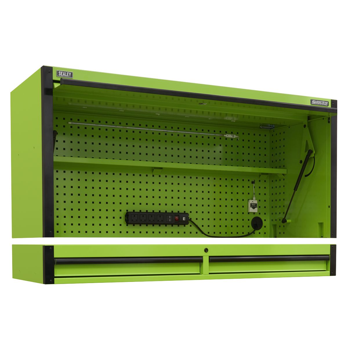 Sealey Superline PRO Black Edition Top Hutch & 2 Drawer Riser 1549mm - Image 5