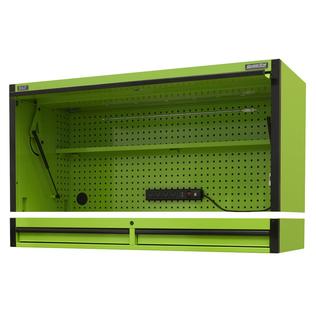 Sealey Superline PRO Black Edition Top Hutch & 2 Drawer Riser 1549mm - Image 6