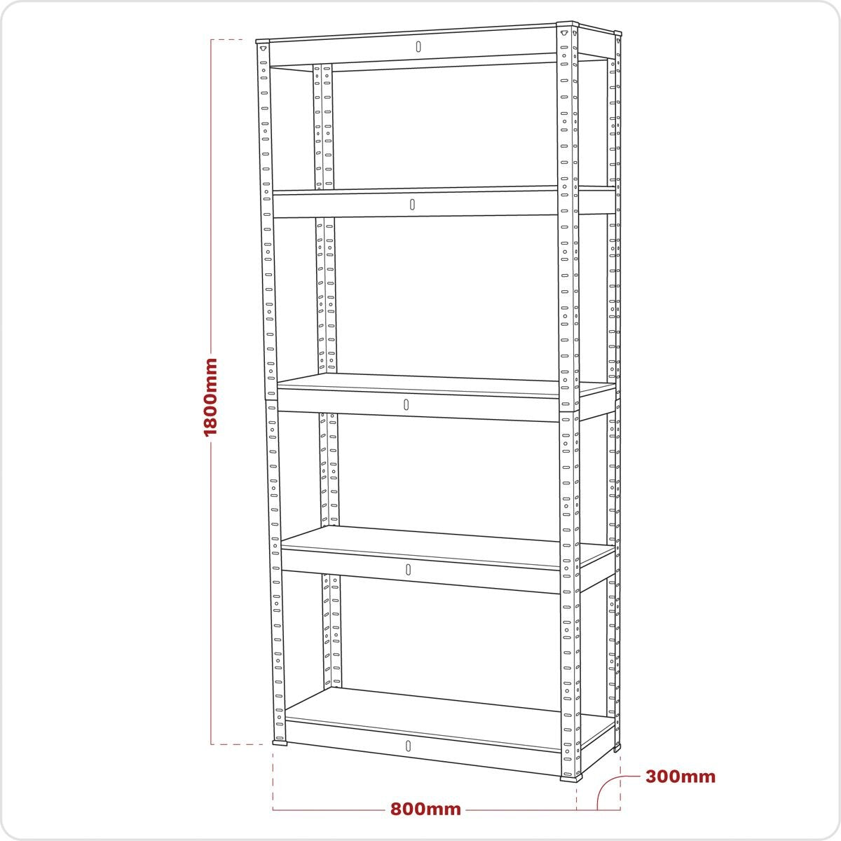 Sealey Racking Unit with 5 Shelves 150kg Capacity Per Level - Image 3