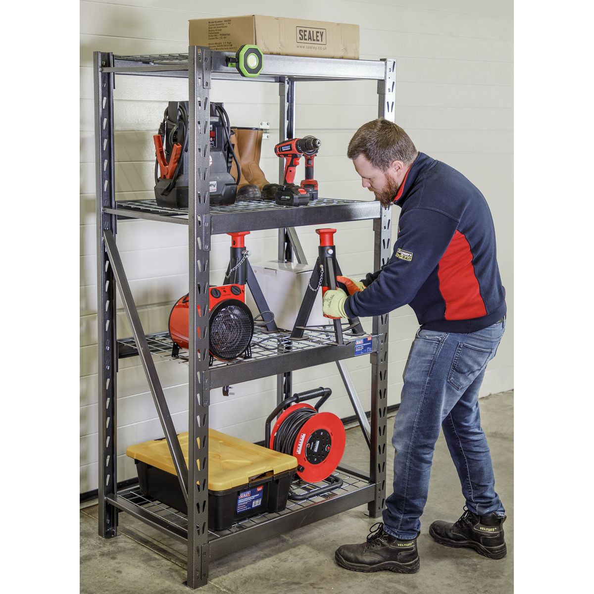 Sealey Heavy-Duty Racking Unit with 4 Mesh Shelves 640kg Capacity Per Level 978mm - Image 2