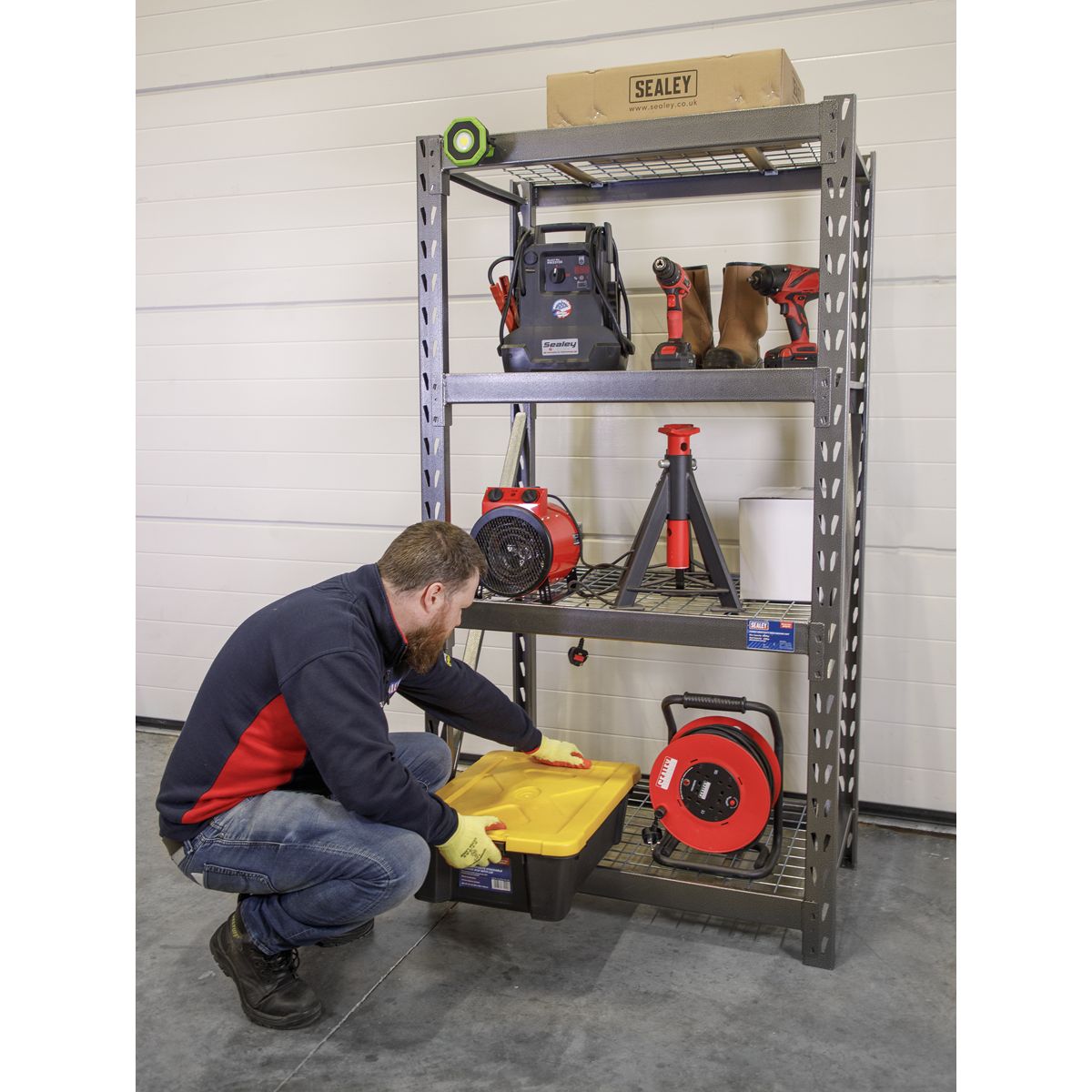 Sealey Heavy-Duty Racking Unit with 4 Mesh Shelves 640kg Capacity Per Level 978mm - Image 3