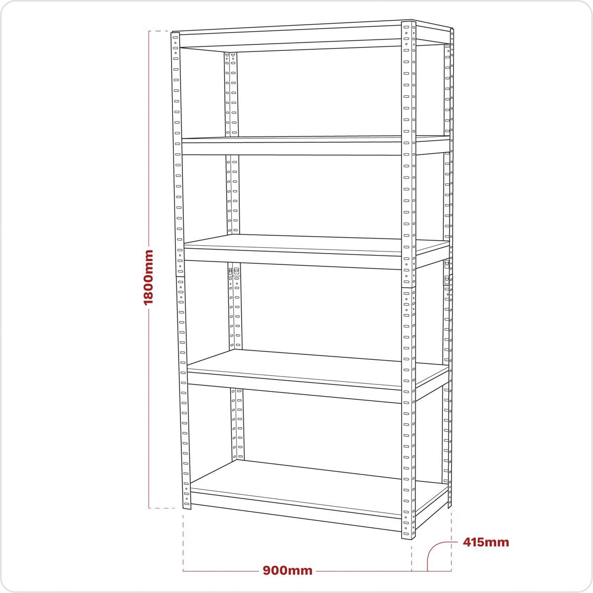 Sealey Racking Unit with 5 Shelves 500kg Capacity Per Level - Image 3