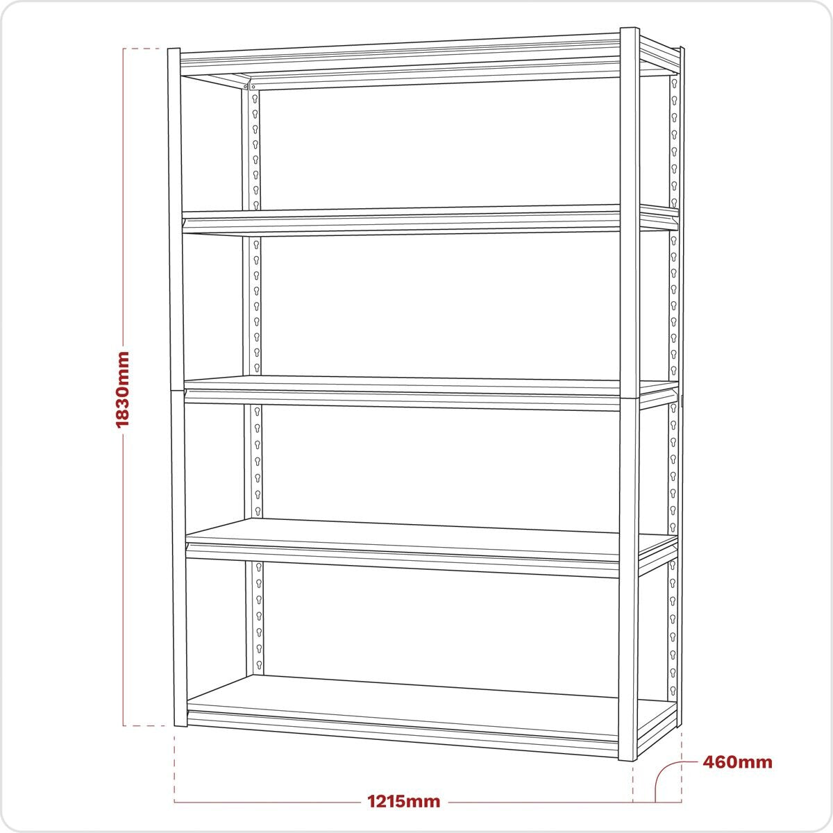 Sealey Racking Unit with 5 Shelves 600kg Capacity Per Level - Image 10