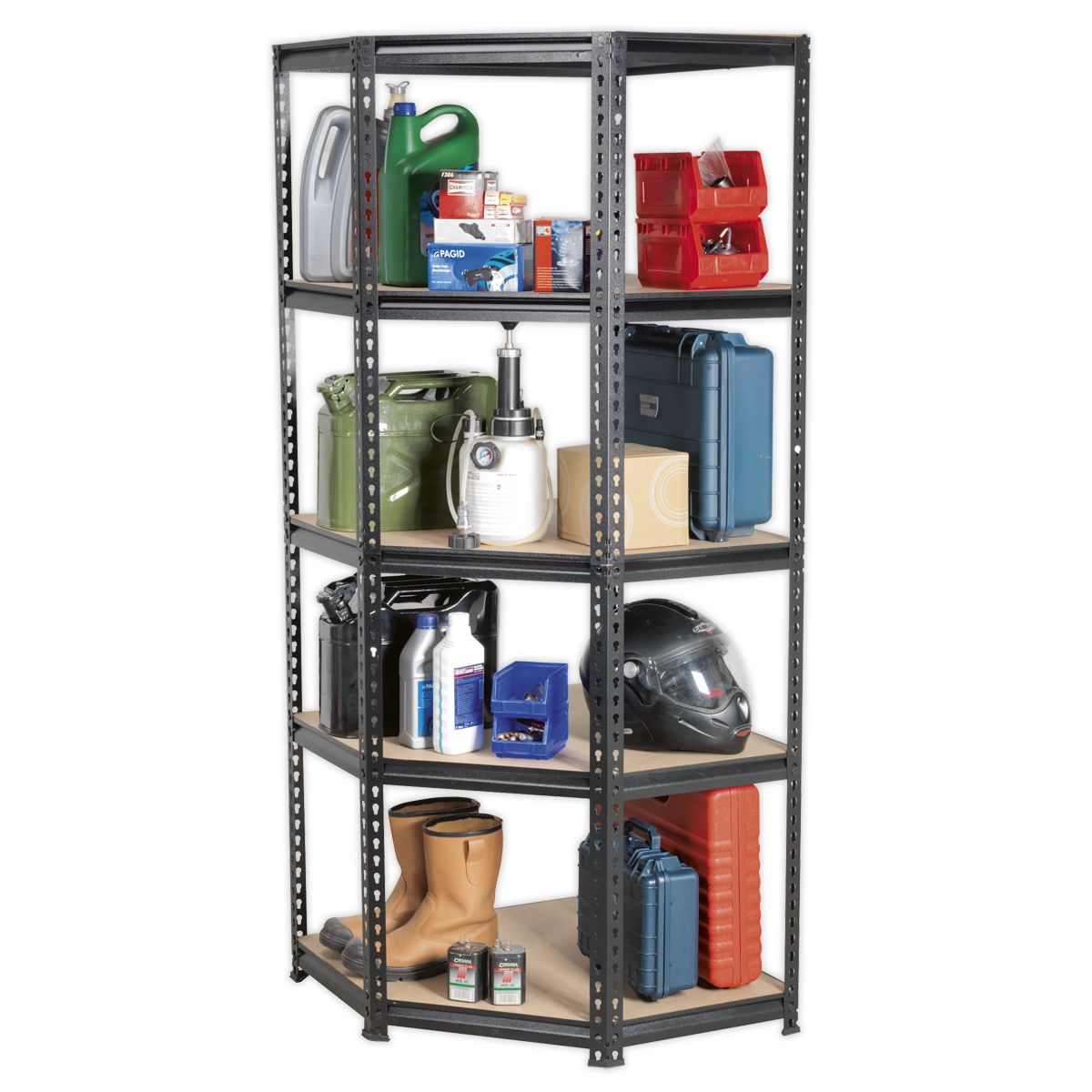 Sealey 5-Level Corner Racking Unit 150kg Capacity Per Level - Image 3