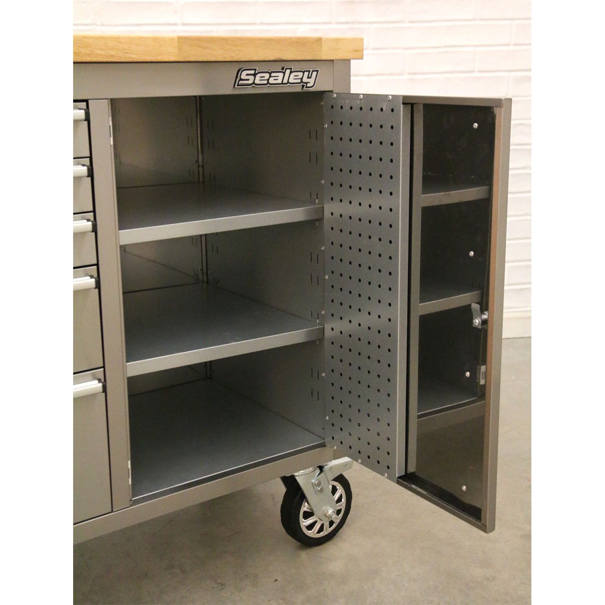 Sealey Premier Mobile Stainless Steel Tool Cabinet & Cupboard 10 Drawer - Image 9